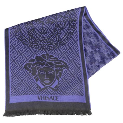 versace medusa logo wool scarf|versace silk foulards.